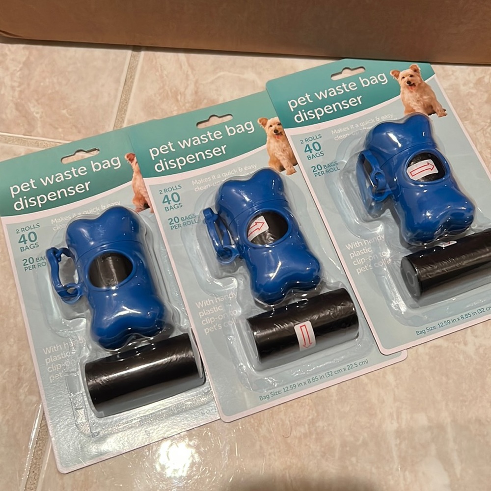 NWT 3-40pc Pet Waste Bag Dispensers